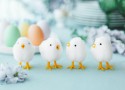 9 Poussins de Pâques, blanc, 7 cm
