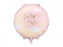 Ballon aluminium pastille ''Welcome Baby'', 35x35 cm, rose clair