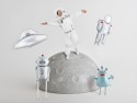 Ballon en aluminium OVNI, 79x55 cm, argent