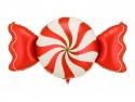 Ballon en aluminium Bonbon, 113x54 cm, beige-rouge