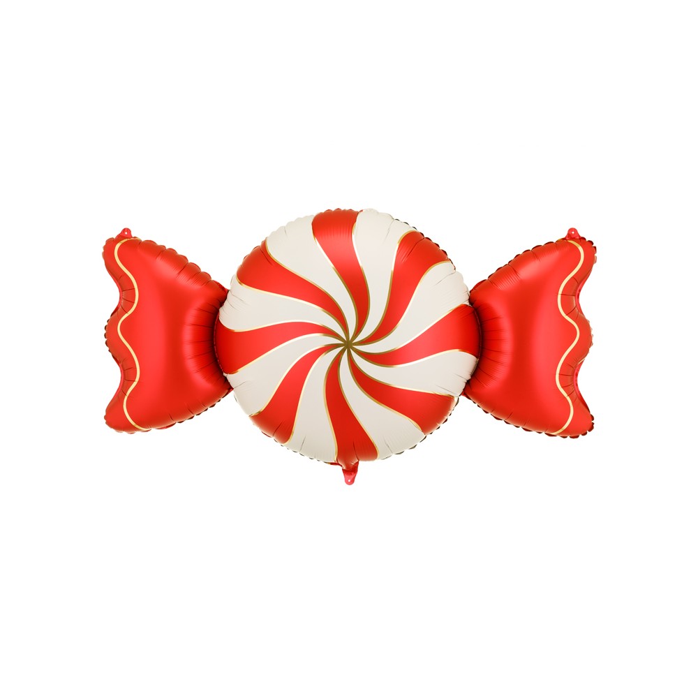 Ballon en aluminium Bonbon, 113x54 cm, beige-rouge