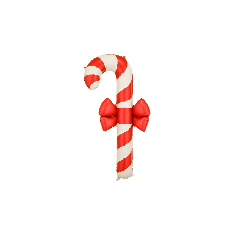 Ballon en aluminium Sucre d’orge avec nœud, 70x131,5 cm, beige-rouge