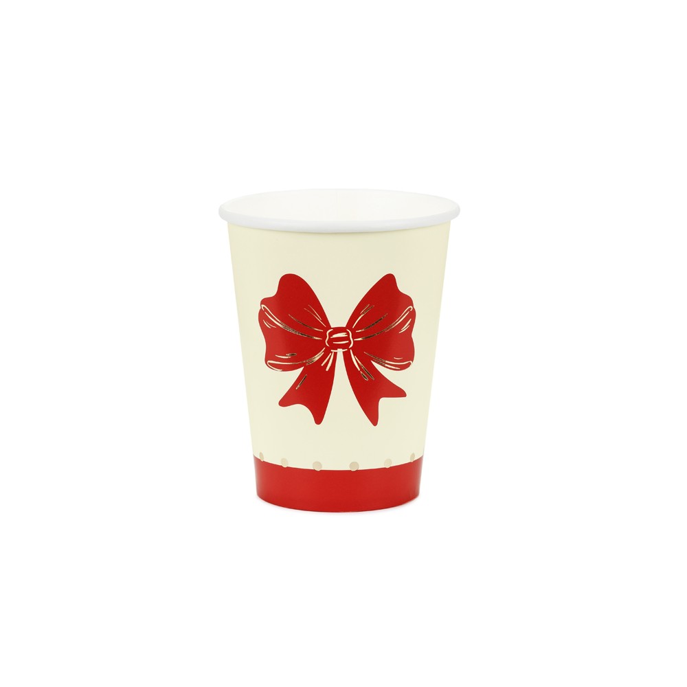 Gobelets Nœud, 250 ml, rouge-beige