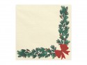 Serviettes Guirlande de Noël, 33x33 cm, beige