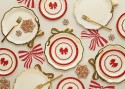 Assiettes Nœud, 18 cm, rouge-beige