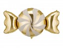 Ballon aluminium Bonbon, 113x54 cm, beige-doré