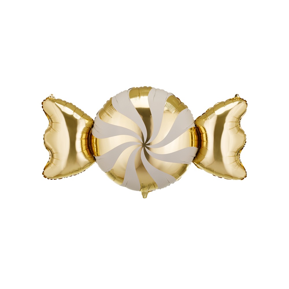 Ballon aluminium Bonbon, 113x54 cm, beige-doré
