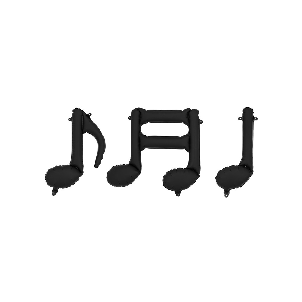 Ballons aluminium pour guirlandes Notes musicales, 23-55x50 cm, noir