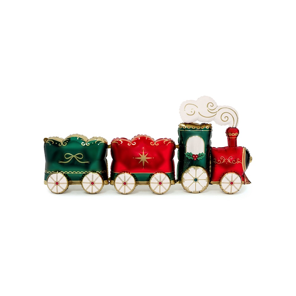 Ballon aluminium Train XXL, 221x96 cm, vert-rouge
