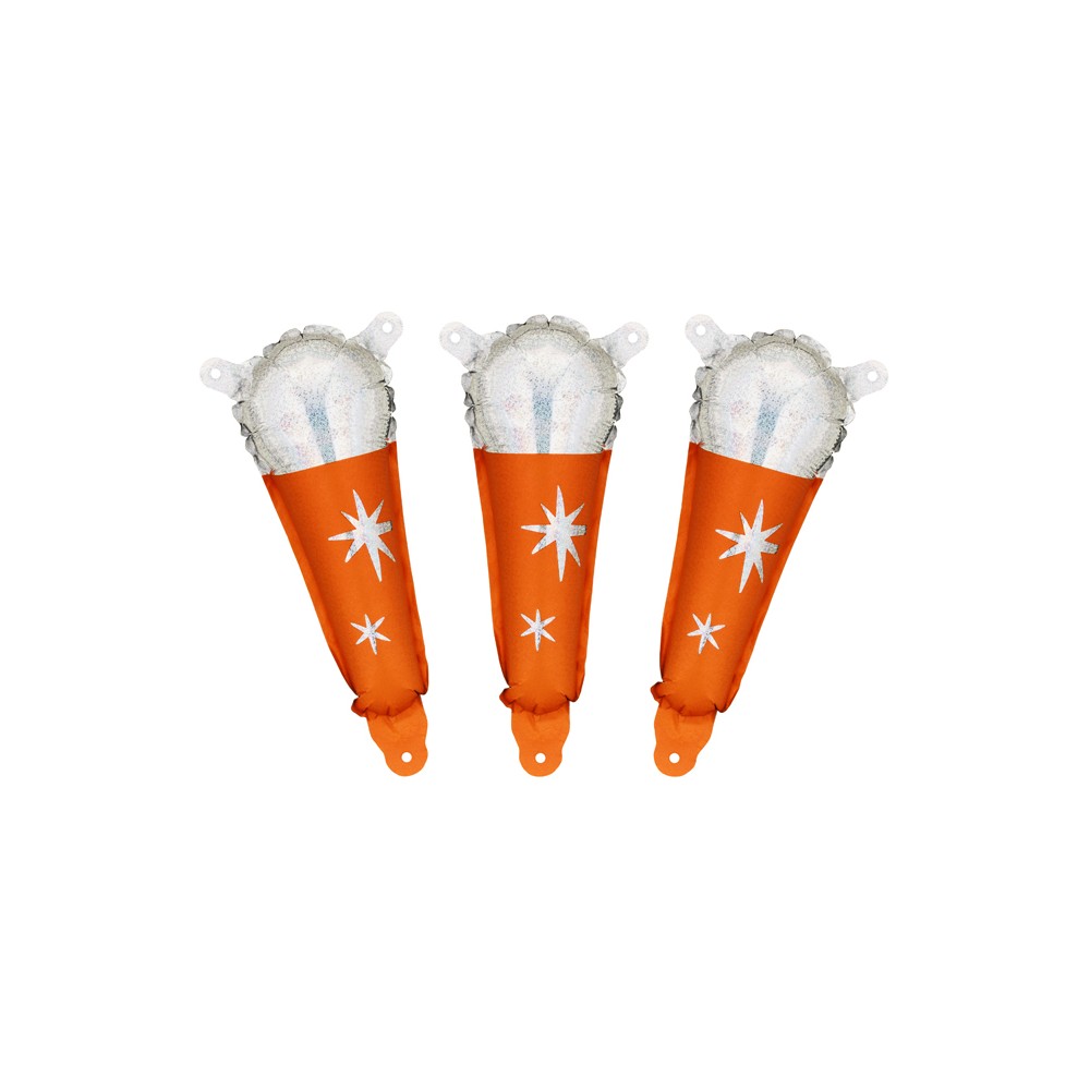 Ballons aluminium pour guirlandes Microphone, 10x25 cm, orange
