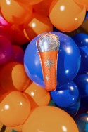Ballons aluminium pour guirlandes Microphone, 10x25 cm, orange