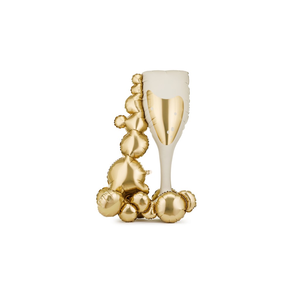 Ballon aluminium Verre bulles, 69x105.5 cm, beige-doré