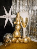 Ballon aluminium Verre bulles, 69x105.5 cm, beige-doré