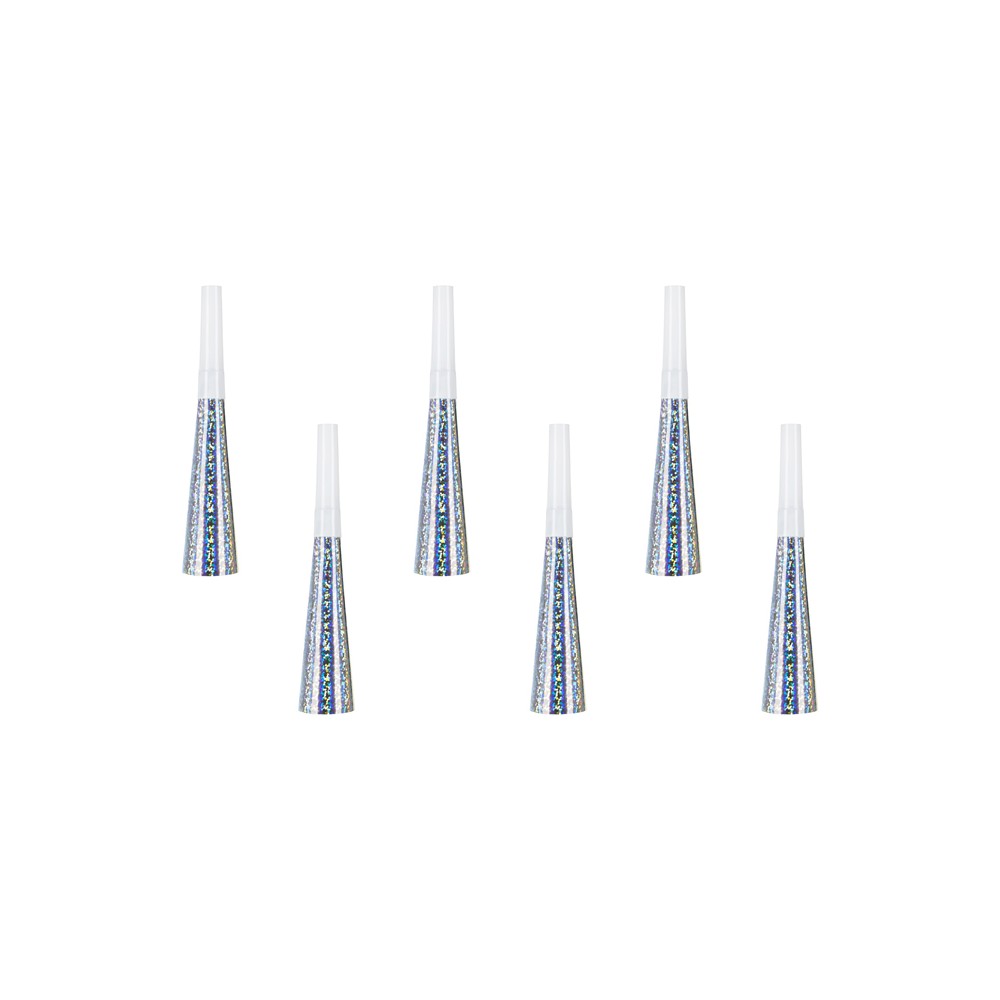 Trompettes de fête, 16 cm, holographique