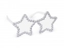 Lunettes Étoiles avec strass, 14.5x7 cm, argent