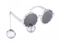 Lunettes Boules disco, 16x6.5 cm, argent