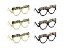Lunettes Happy New Year, 17.5x8.5 cm, noir-or