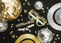 Lunettes Happy New Year, 17.5x8.5 cm, noir-or