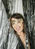 Lunettes Happy New Year, 17.5x8.5 cm, noir-or