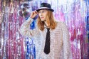 Chapeau à sequins avec bande, diamètre 27 cm, noir