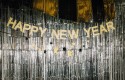 Bannière Happy New Year avec étoiles, 300 cm, or