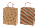 Sacs cadeaux Rayures et nœuds, 26x32.5x12 cm, kraft