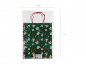 Sacs cadeaux Flocons et cloches, 26x32.5x12 cm, rouge et vert