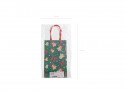 Sacs cadeaux Flocons et cloches, 13x21x8 cm, rouge et vert