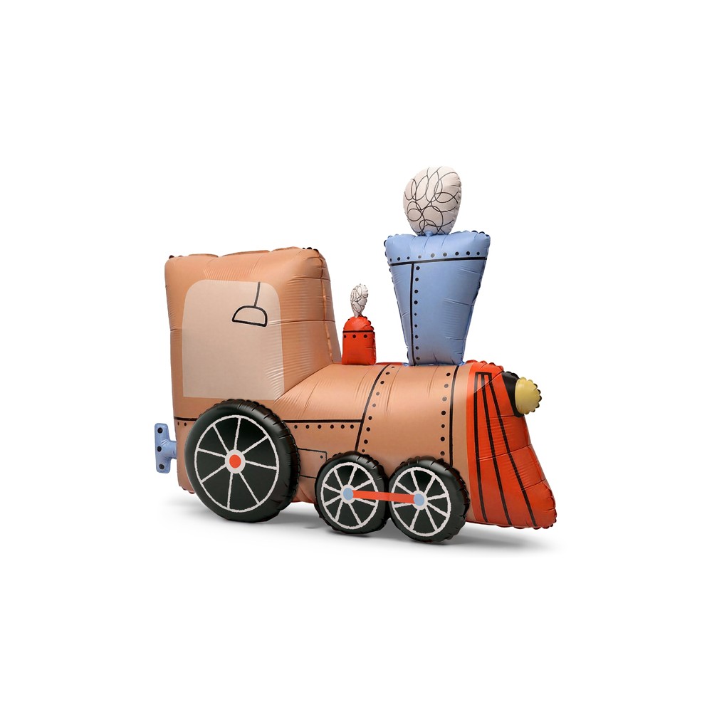 Ballon aluminium Train debout, 76x72 cm, marron