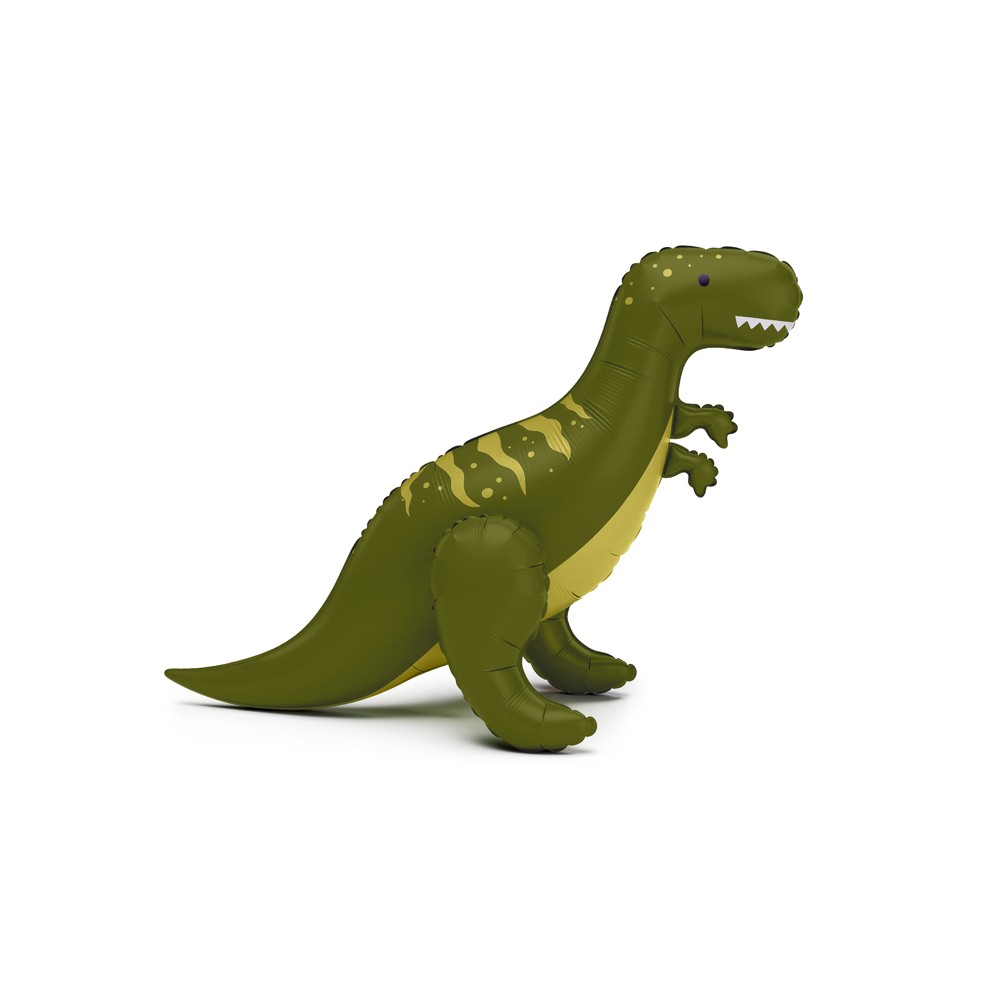Ballon aluminium T-Rex debout, 93x79 cm, vert