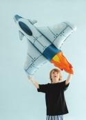 Ballon aluminium Avion à réaction, 91x114.5 cm, bleu