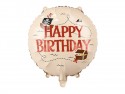 Ballon aluminium Happy Birthday Pirates, 35 cm, beige