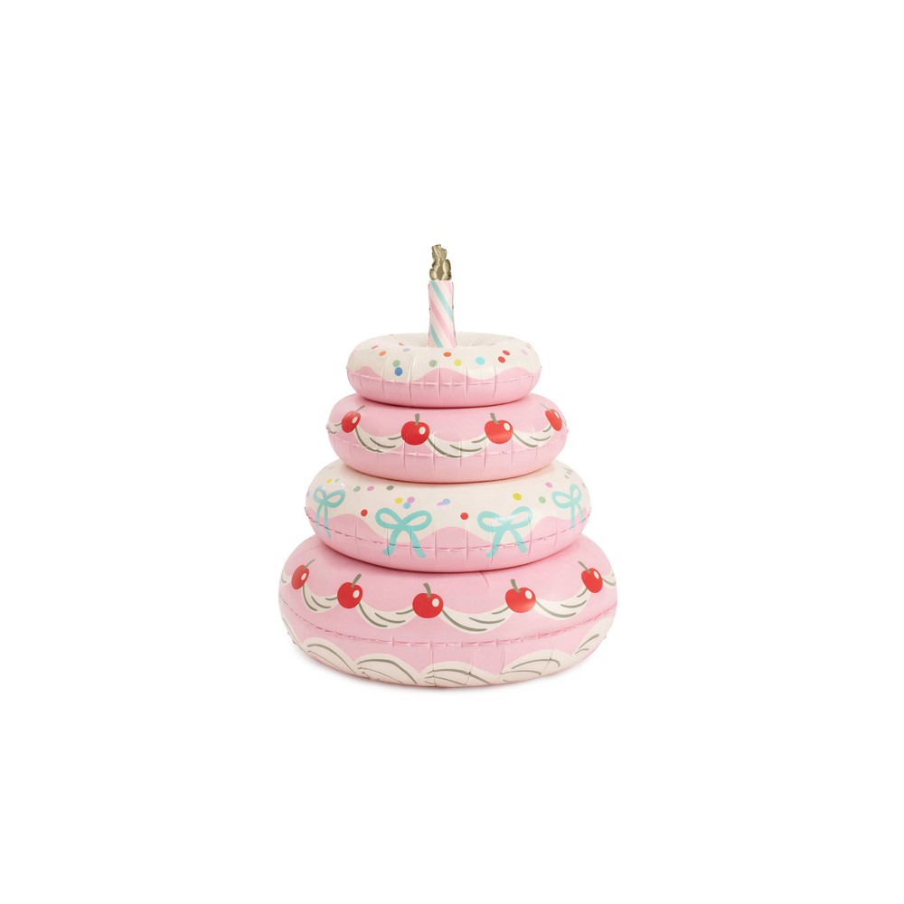 Ballon aluminium Gâteau debout, 72x89 cm, rose