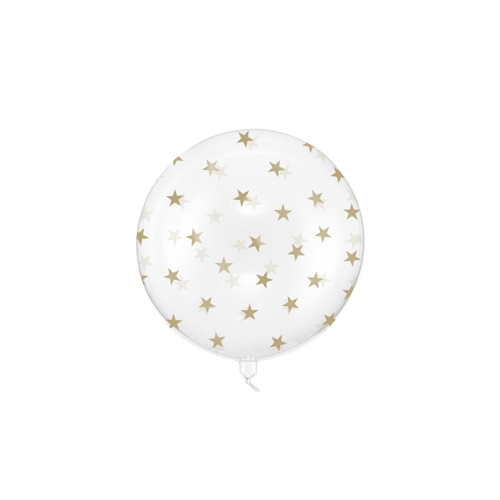 Ballon aluminium Bubble Étoiles, 60 cm, transparent