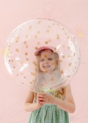 Ballon aluminium Bubble Étoiles, 60 cm, transparent