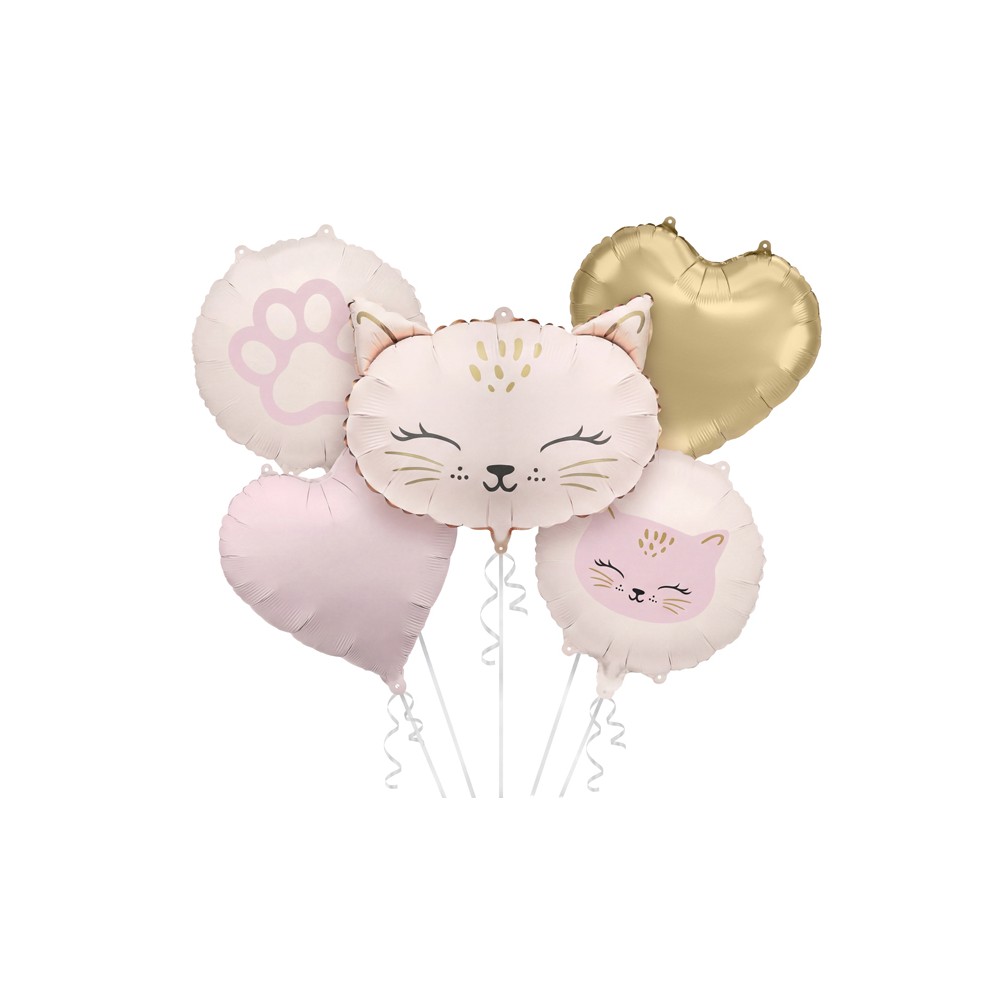 Lot de ballons aluminium Chat, mix