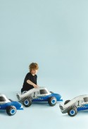 Ballon aluminium voiture de course, 90x34 cm, bleu