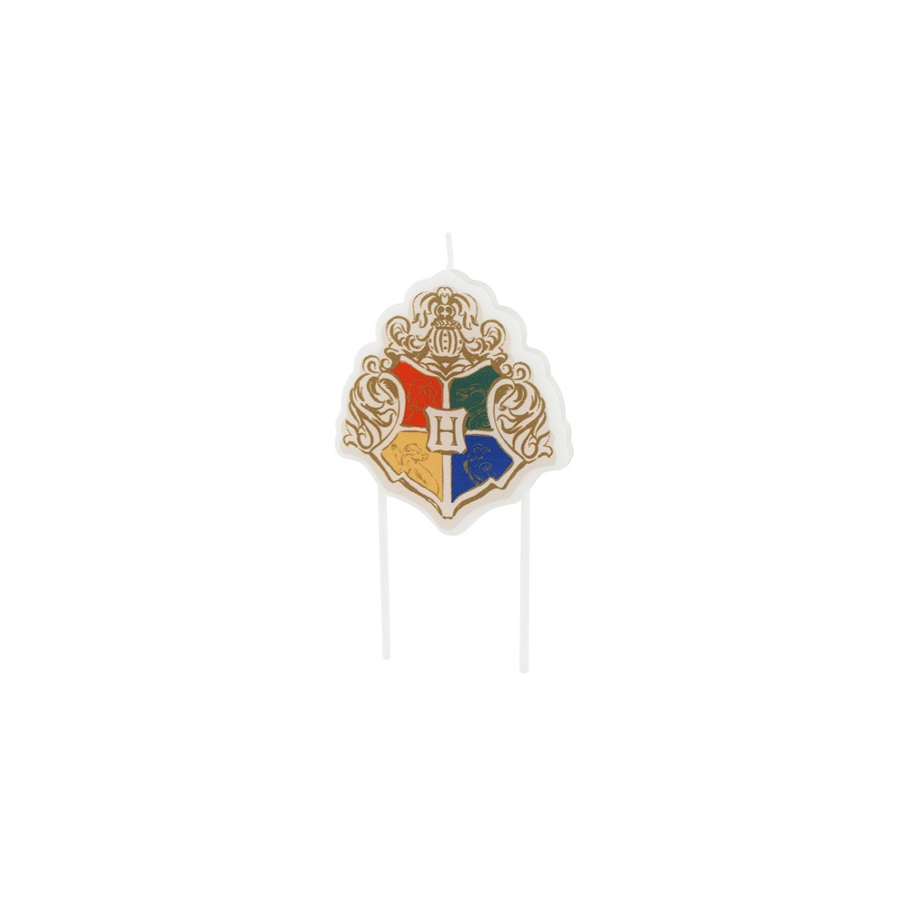 Bougie d’anniversaire Harry Potter blason de Poudlard, 6.7x7.4 cm, beige