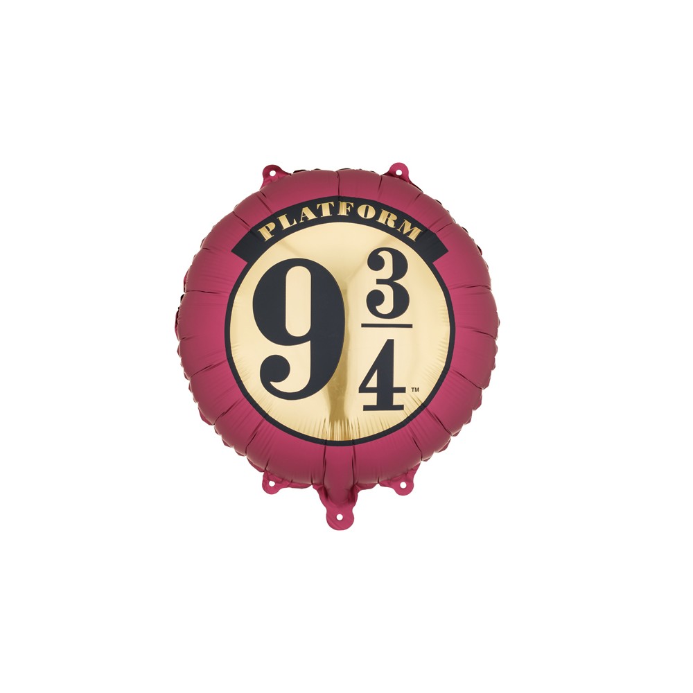 Ballon aluminium Harry Potter Quai 9 3/4, 35 cm, bordeaux-beige