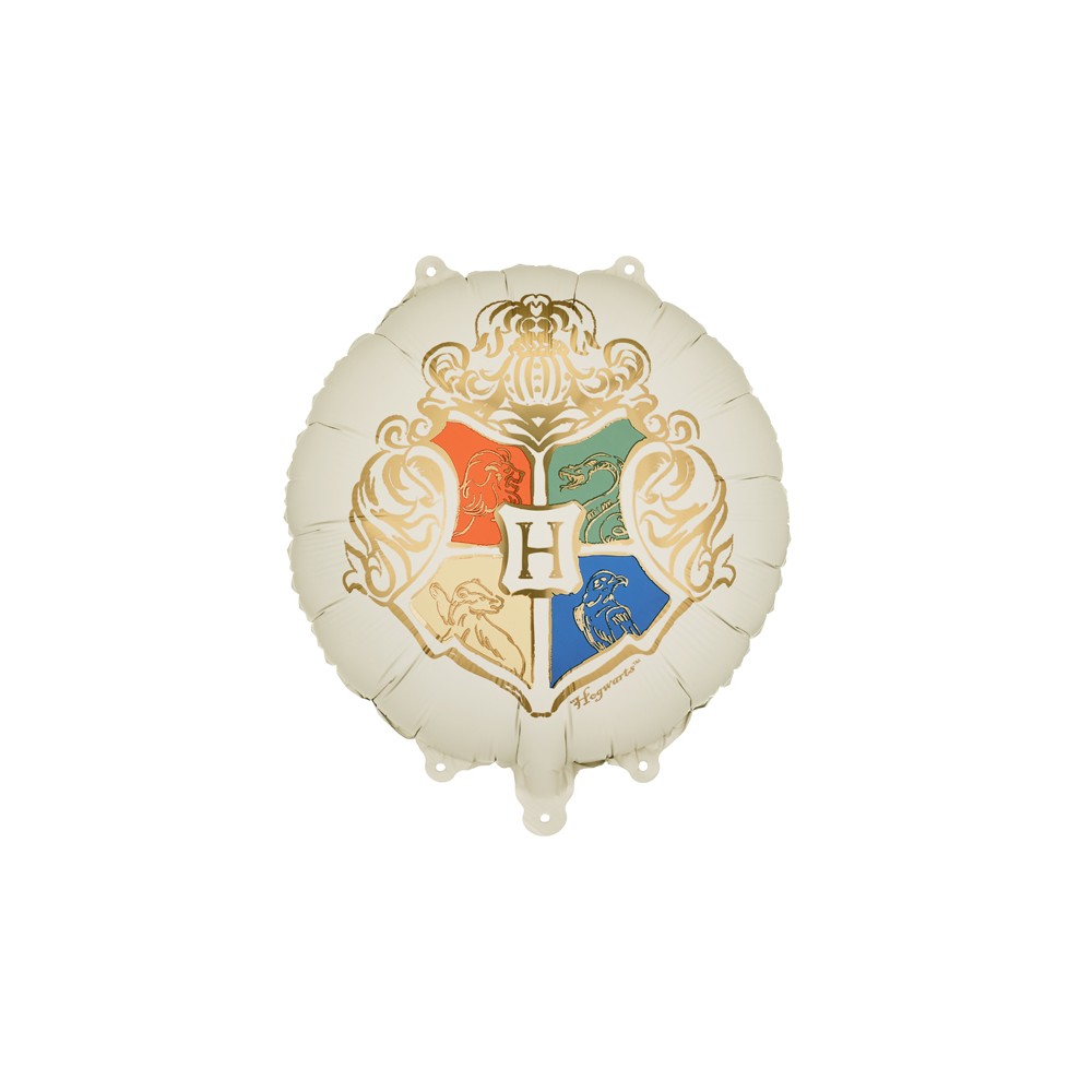 Ballon aluminium Harry Potter Blason de Poudlard, 35 cm, beige