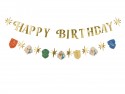 Bannière Harry Potter Happy Birthday, 200 cm, dorée