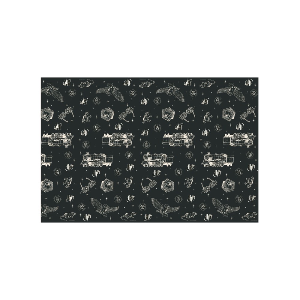 Nappe en papier Harry Potter, 180x120 cm, noire