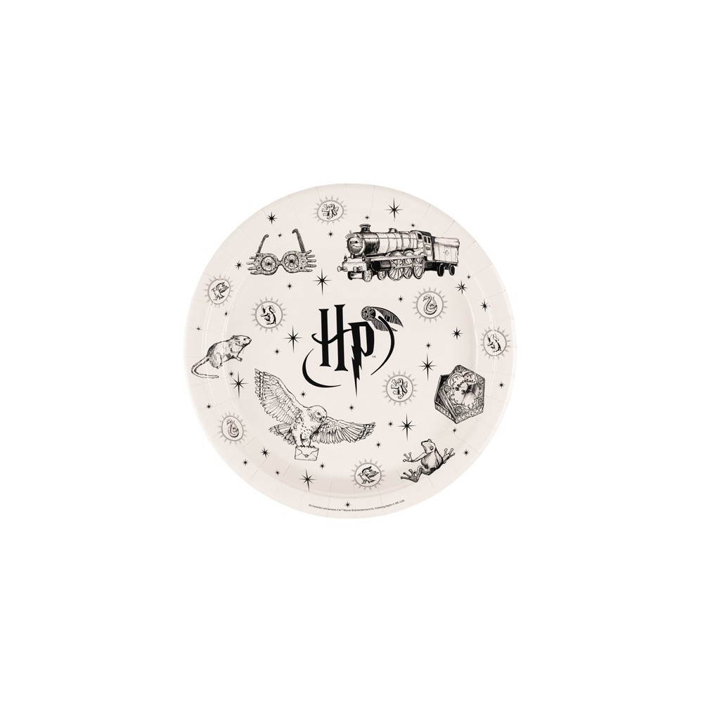 Assiettes en papier Harry Potter, 23 cm, beige