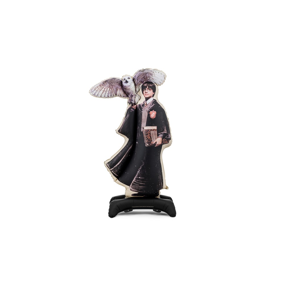 Ballon aluminium sur pied Harry Potter avec Hedwige, 90x145 cm, noir
