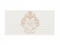 Invitations Harry Potter Blason de Poudlard, 18.5x9.5 cm, blanches