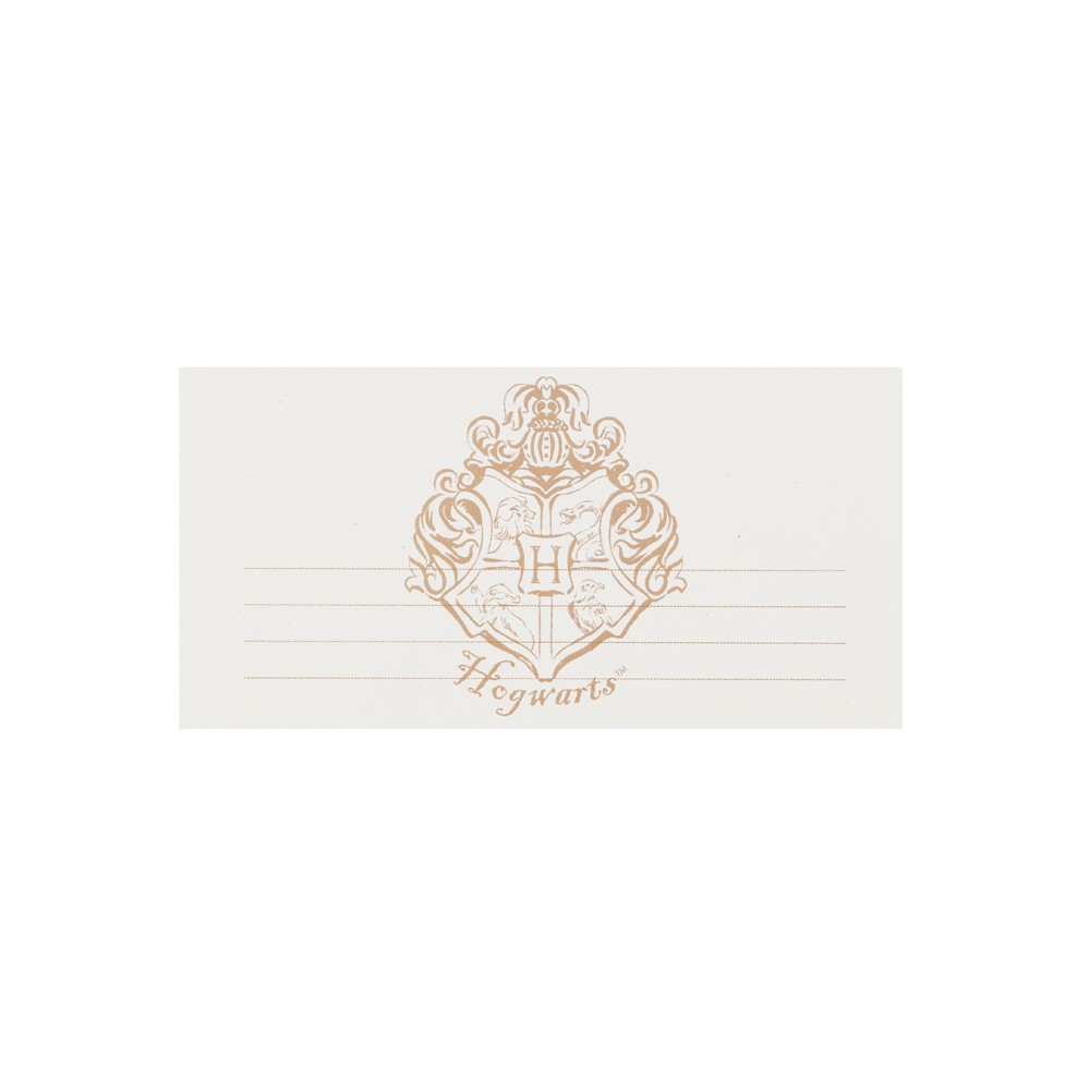 Invitations Harry Potter Blason de Poudlard, 18.5x9.5 cm, blanches