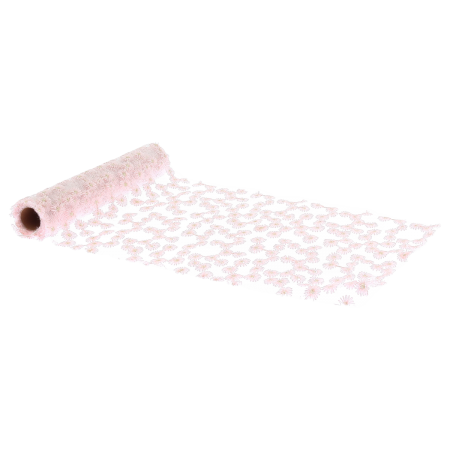 Chemin de table voile rose...