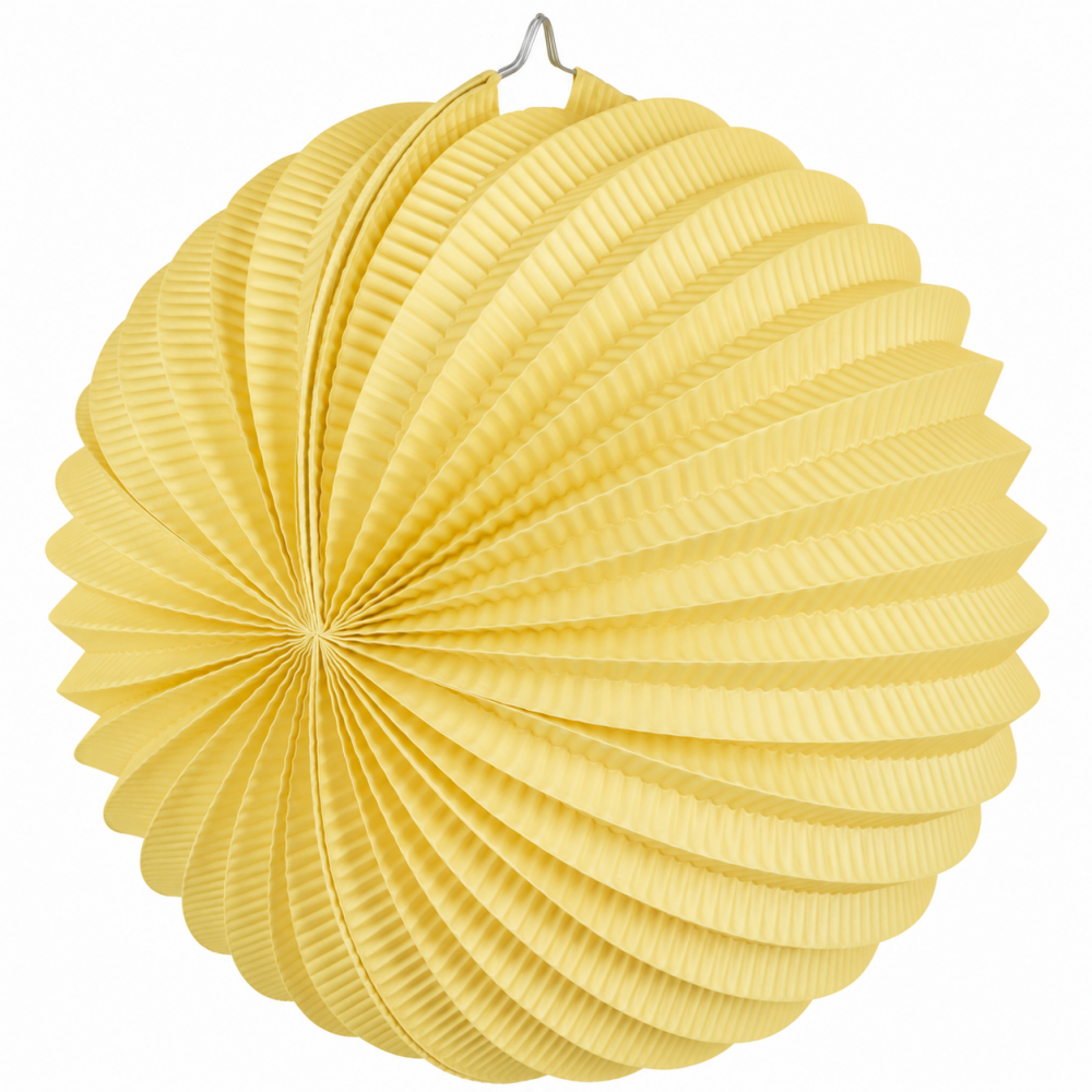 Lampion rond jaune pastel – 20 cm