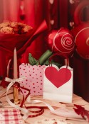Ballon aluminium Rose, 20x41.5 cm, rouge