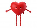 Ballon aluminium marcheur Cœur, 98x51 cm, rouge